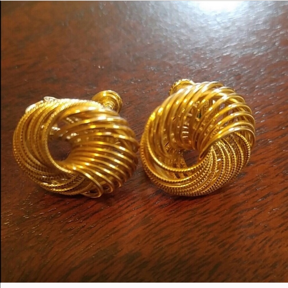 Gold Swirl Knot Earrings